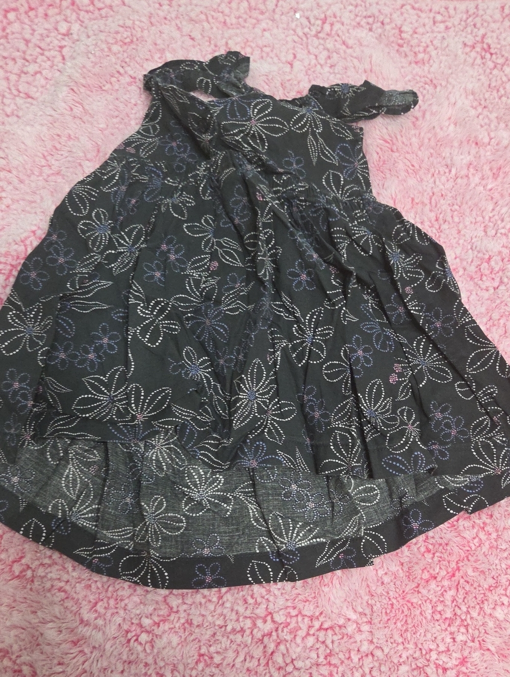 Carter's Black Floral Dress with White and Purple Accents